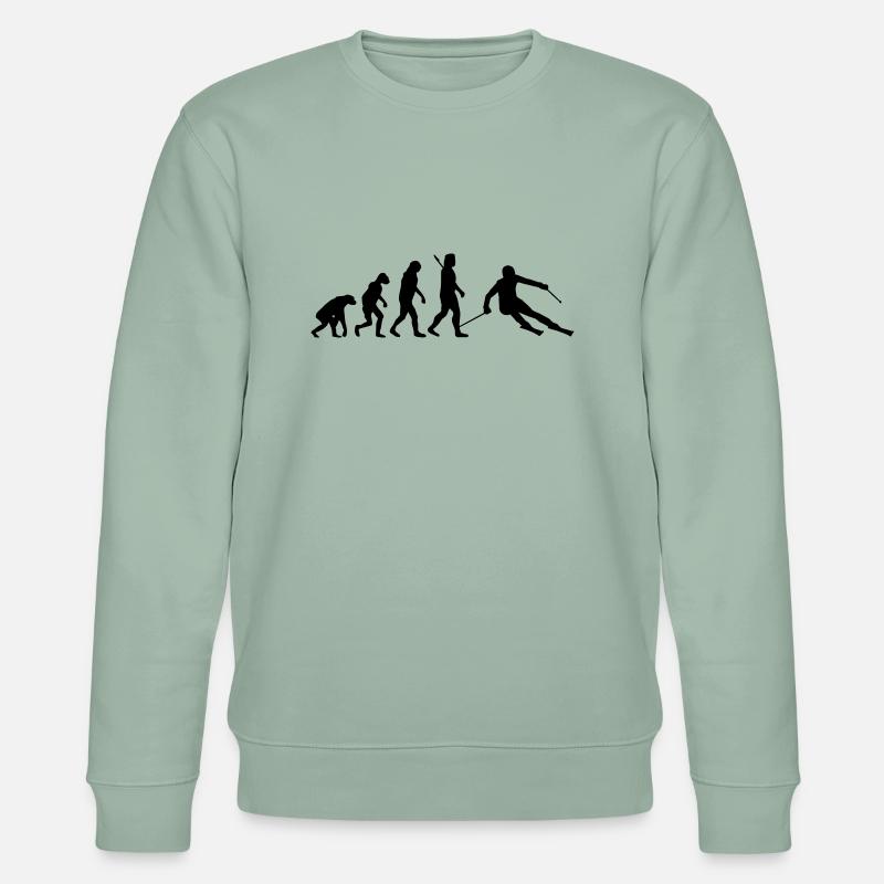 Evolution Skifahrer - Stanley/Stella Unisex Bio-Sweatshirt CHANGER  - Helles Graugrün