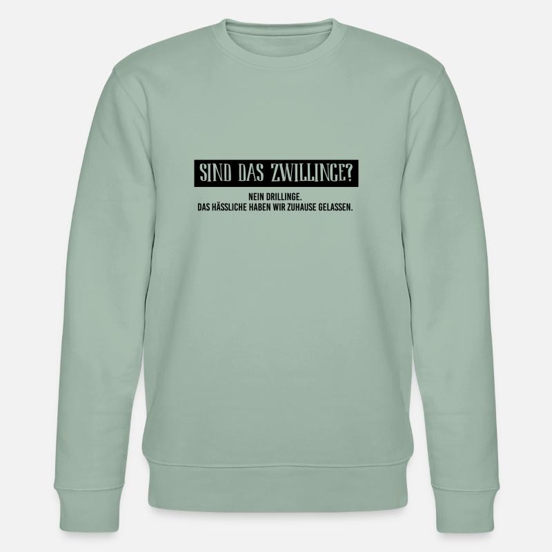 BIO Stoffbeutel: Sind das Zwillinge? - Stanley/Stella Unisex Bio-Sweatshirt CHANGER  - Helles Graugrün