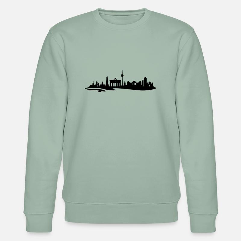 Berlin Skyline - Stanley/Stella Unisex Bio-Sweatshirt CHANGER  - Helles Graugrün