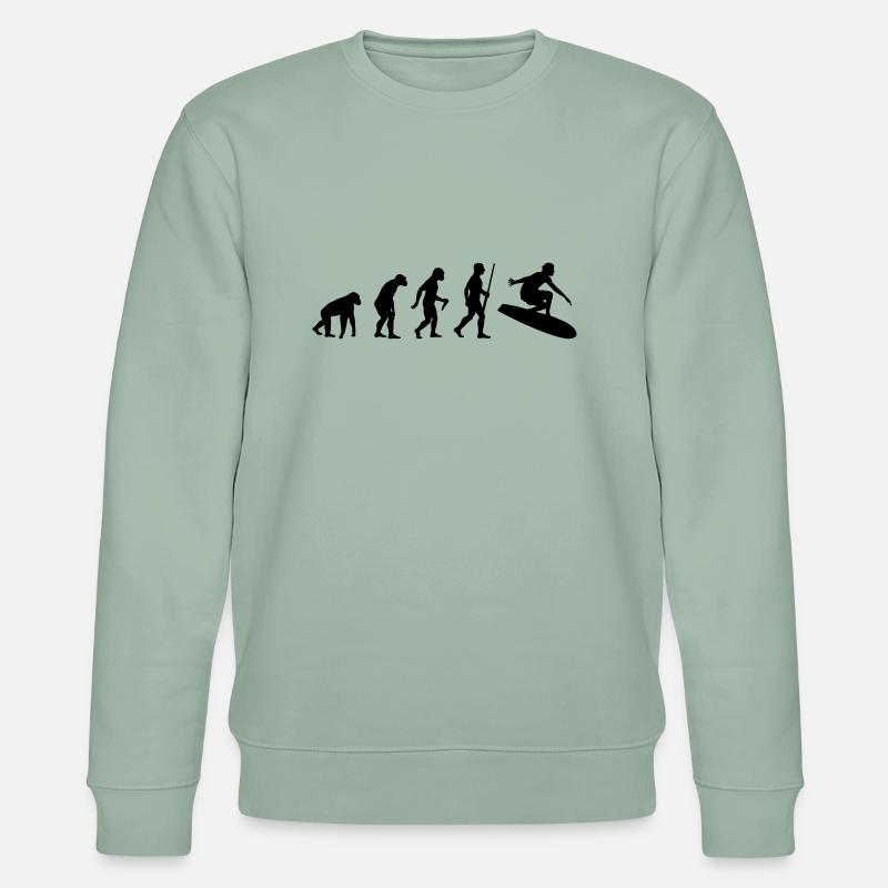 Évolution des surfeurs - Sweat bio CHANGER Stanley/Stella Unisexe - vert de gris clair