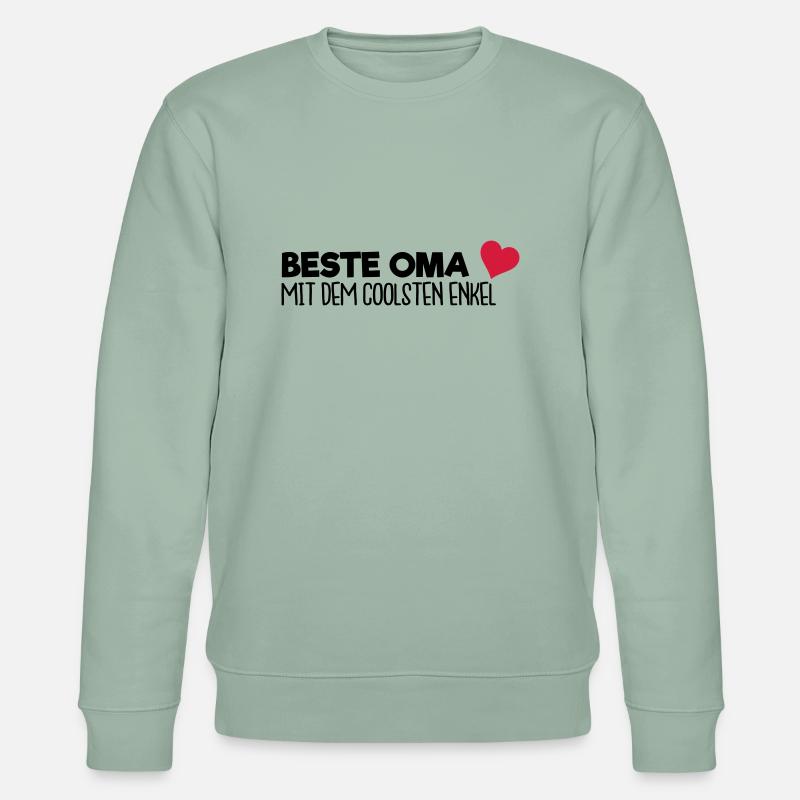 Beste Oma - Enkel - Stanley/Stella Unisex Bio-Sweatshirt CHANGER  - Helles Graugrün