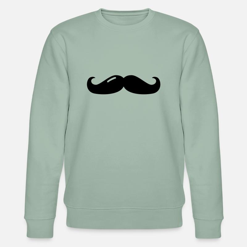 mustache - moustache - beard - bart - Stanley/Stella Unisex Bio-Sweatshirt CHANGER  - Helles Graugrün