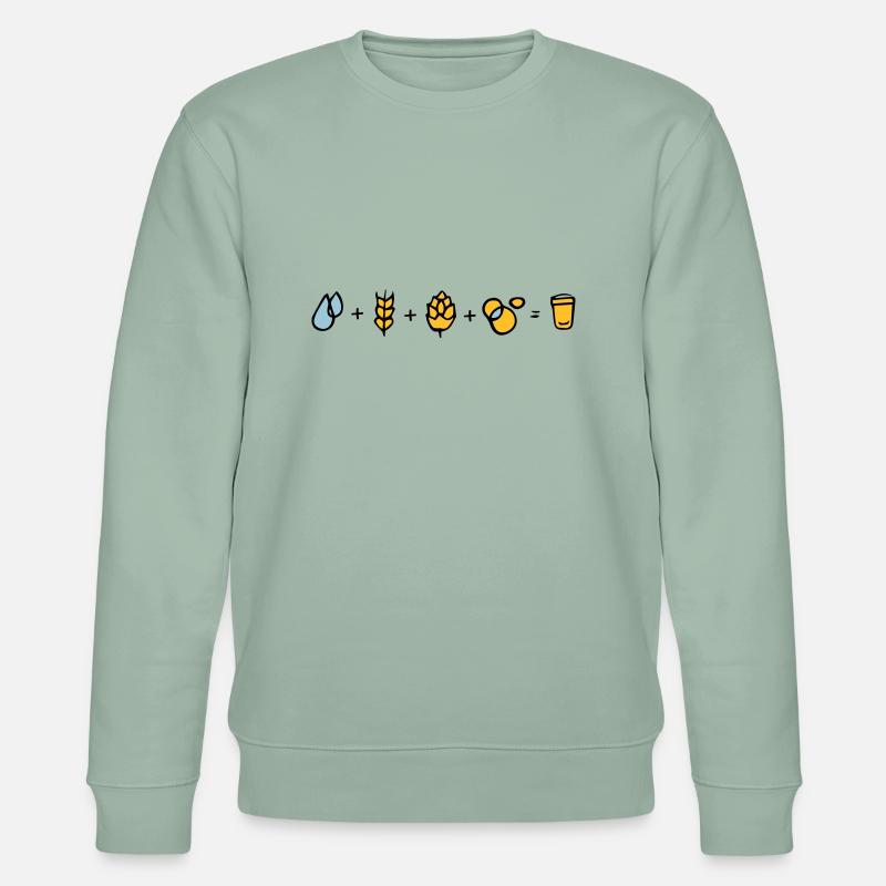 Bier Formel - Stanley/Stella Unisex Bio-Sweatshirt CHANGER - Helles Graugrün