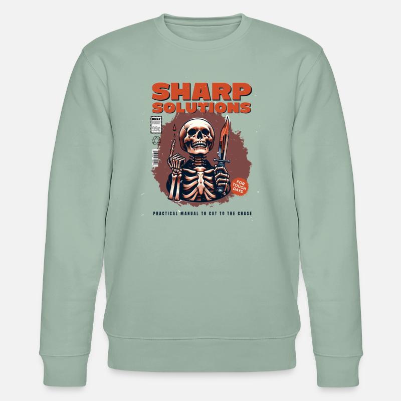 Skelett mit Dolch - Stanley/Stella Unisex Bio-Sweatshirt CHANGER  - Helles Graugrün