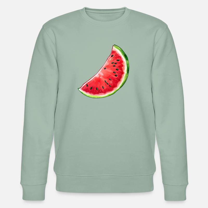 Pastèque, Melon, Fruit, Été, Sucré - Sweat bio CHANGER Stanley/Stella Unisexe - vert de gris clair