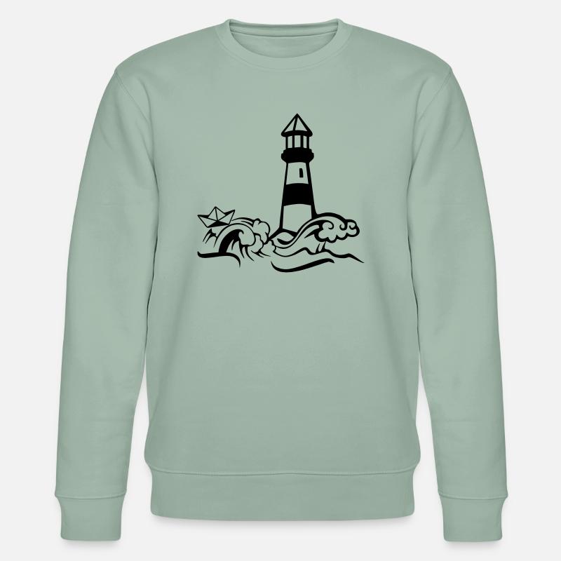 leuchtturm papierschiff - Stanley/Stella Unisex Bio-Sweatshirt CHANGER  - Helles Graugrün