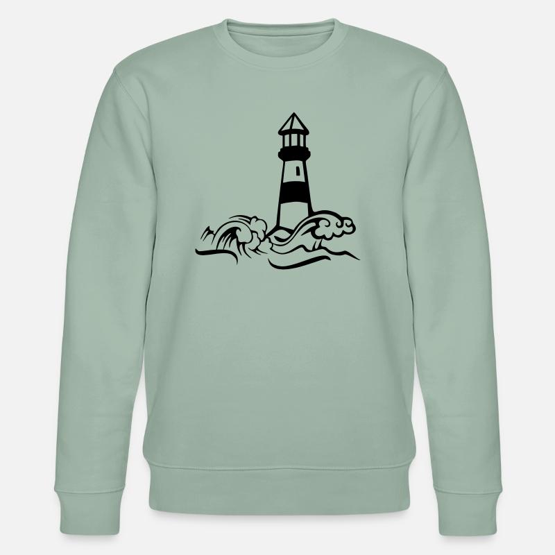 leuchtturm sturm welle - Stanley/Stella Unisex Bio-Sweatshirt CHANGER - Helles Graugrün