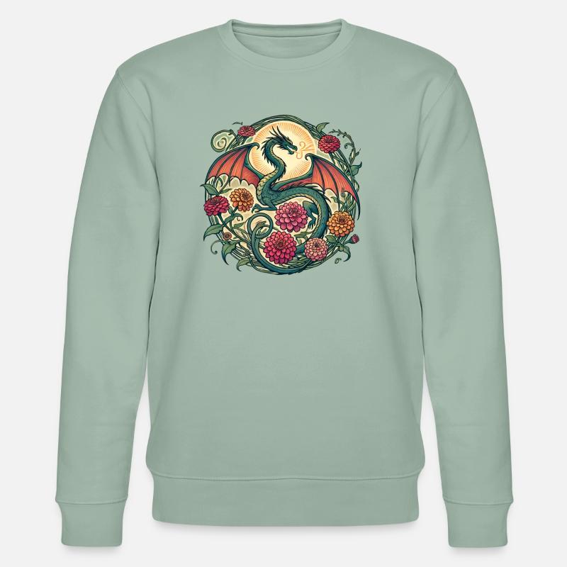 Drache - Stanley/Stella Unisex Bio-Sweatshirt CHANGER  - Helles Graugrün