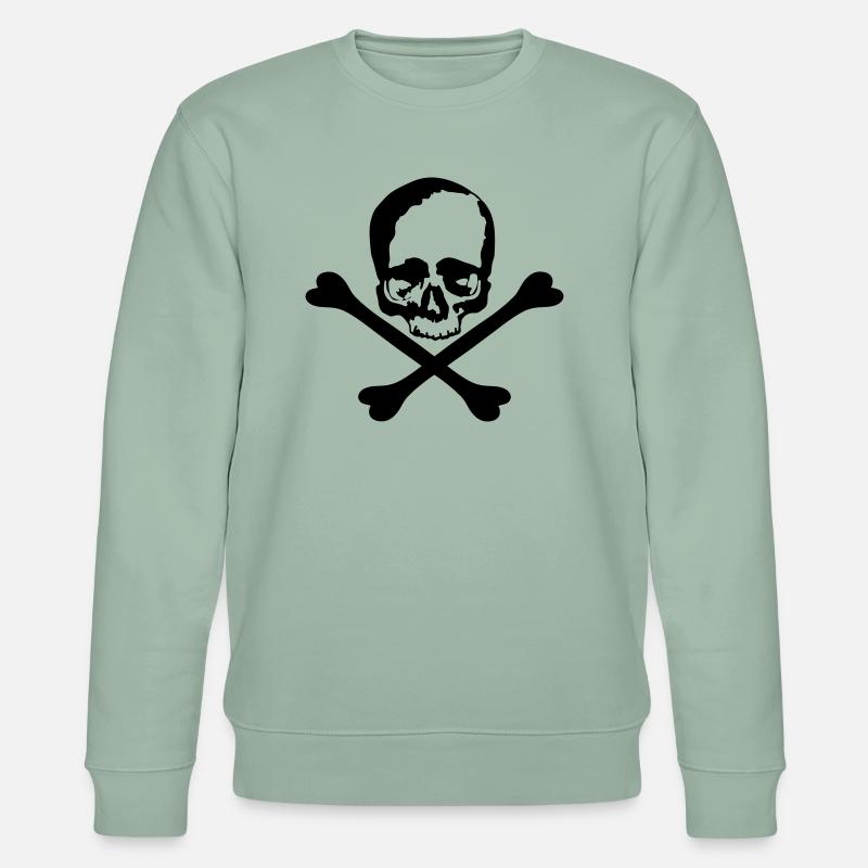 Totenkopf / Knochen / Skull / Bones - Stanley/Stella Unisex Bio-Sweatshirt CHANGER  - Helles Graugrün