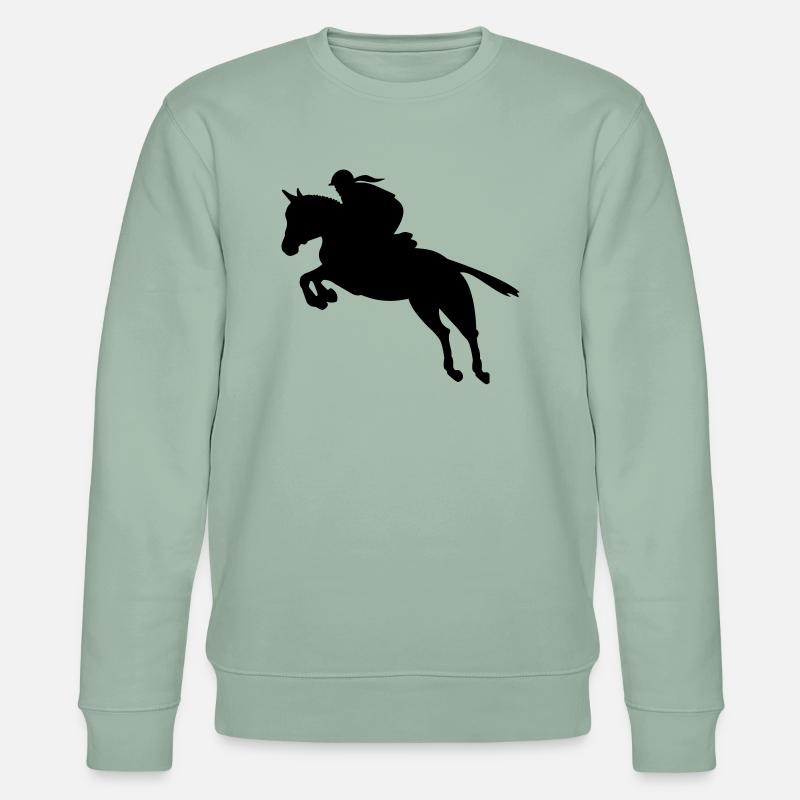 Springreiten Springreiterin - Stanley/Stella Unisex Bio-Sweatshirt CHANGER  - Helles Graugrün