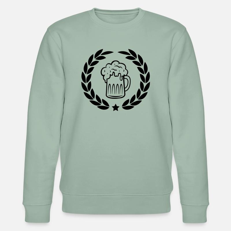 bier lorbeerkranz - Stanley/Stella Unisex Bio-Sweatshirt CHANGER  - Helles Graugrün