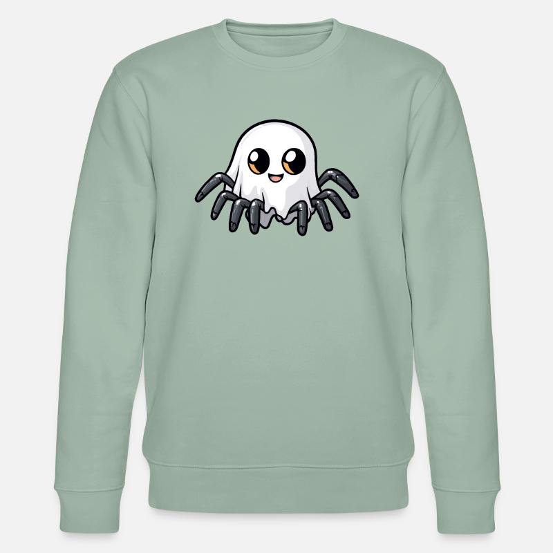Tarantula Halloween Comic Ghost - Stanley/Stella CHANGER Unisex Organic Sweatshirt - aloe