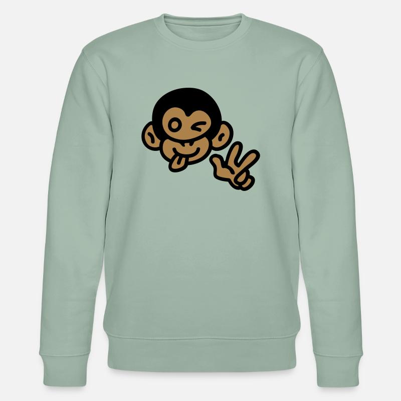 Affe cool - Stanley/Stella Unisex Bio-Sweatshirt CHANGER  - Helles Graugrün