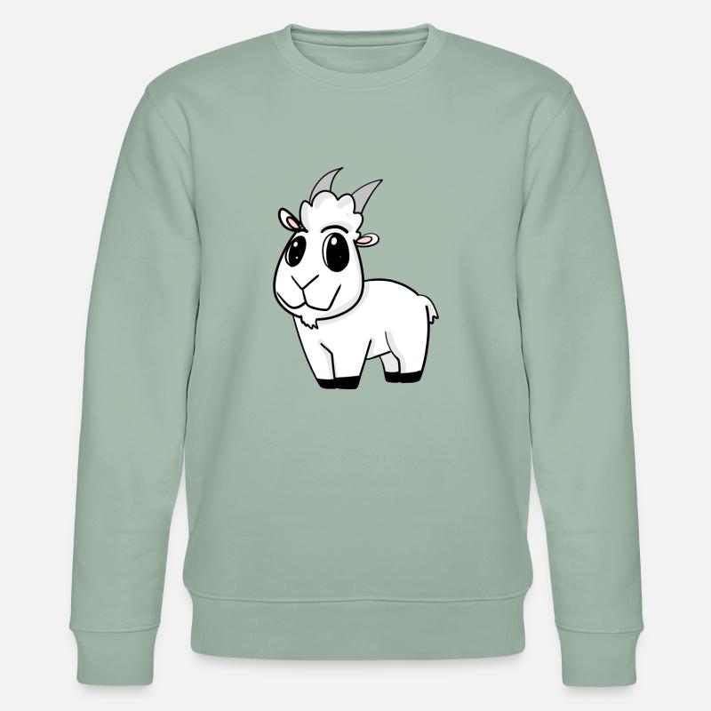 Ziege Ziegenbock Bock - Stanley/Stella Unisex Bio-Sweatshirt CHANGER  - Helles Graugrün