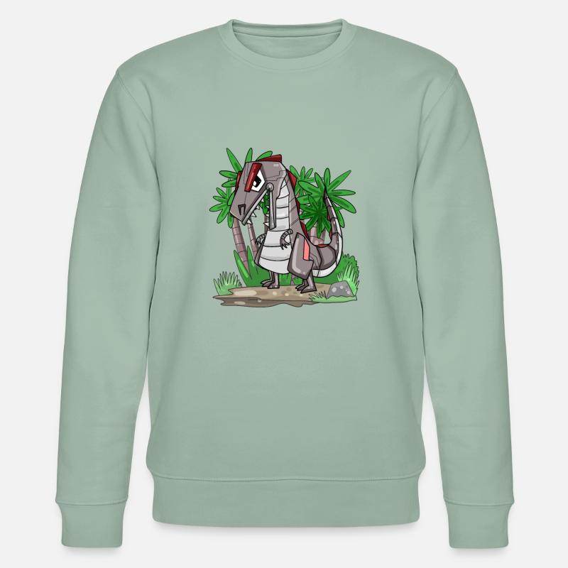 Dinosaurier Roboter - Stanley/Stella Unisex Bio-Sweatshirt CHANGER  - Helles Graugrün