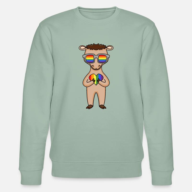 LGBT Tier Kamel Regenbogen - Stanley/Stella Unisex Bio-Sweatshirt CHANGER - Helles Graugrün