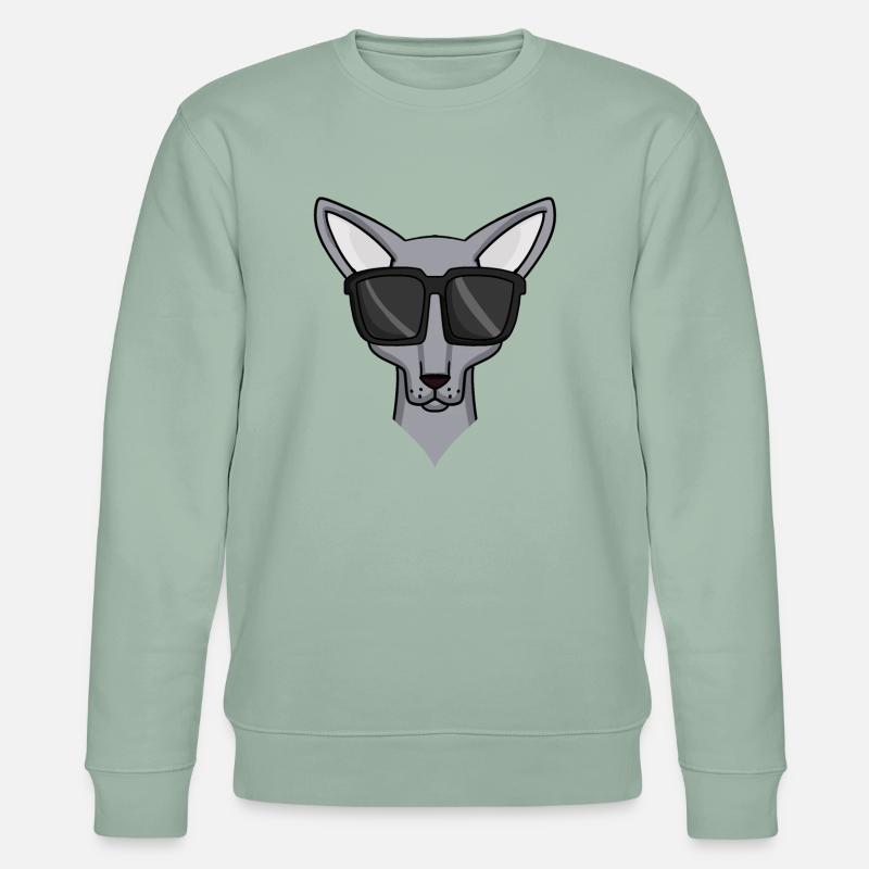Sphynx Katze mit Sonnenbrille - Stanley/Stella Unisex Bio-Sweatshirt CHANGER  - Helles Graugrün