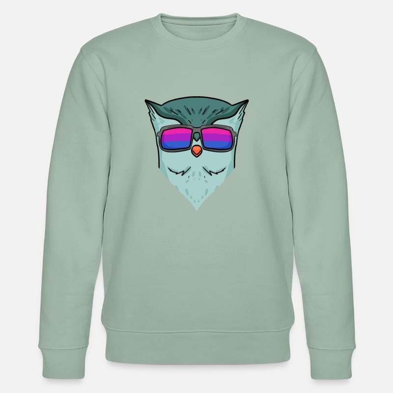 Bisexuell Eule Geschenk - Stanley/Stella Unisex Bio-Sweatshirt CHANGER  - Helles Graugrün