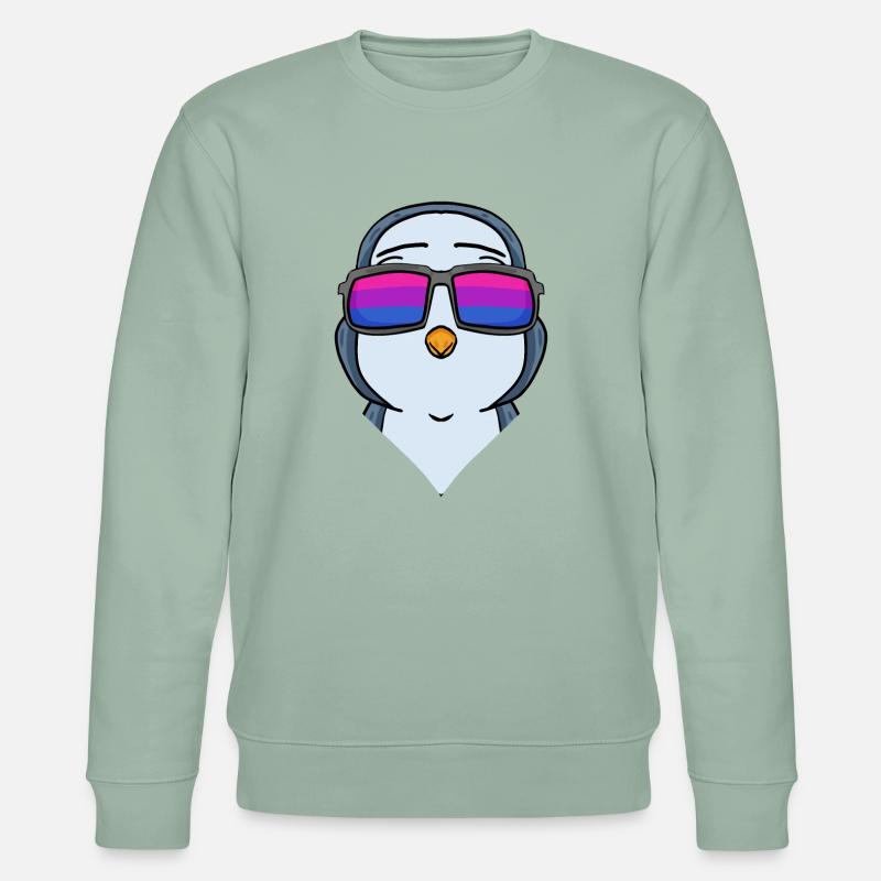 Bisexuell Pinguin Geschenk - Stanley/Stella Unisex Bio-Sweatshirt CHANGER  - Helles Graugrün
