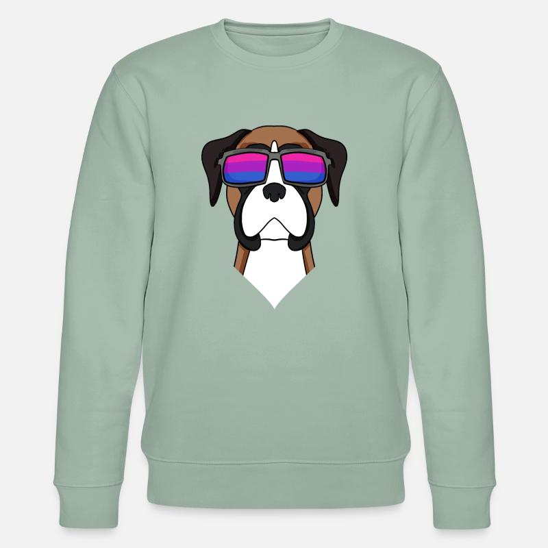 Bisexuell Deutscher Boxer Hund Geschenk - Stanley/Stella Unisex Bio-Sweatshirt CHANGER  - Helles Graugrün