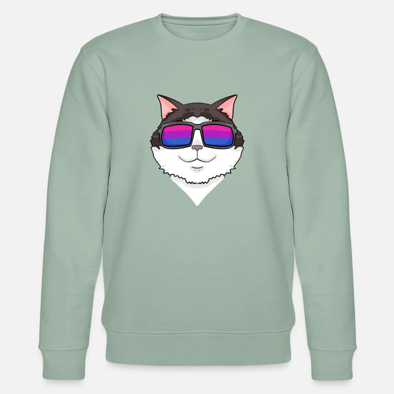Bisexuell Ragdoll Katze Geschenk - Stanley/Stella Unisex Bio-Sweatshirt CHANGER  - Helles Graugrün
