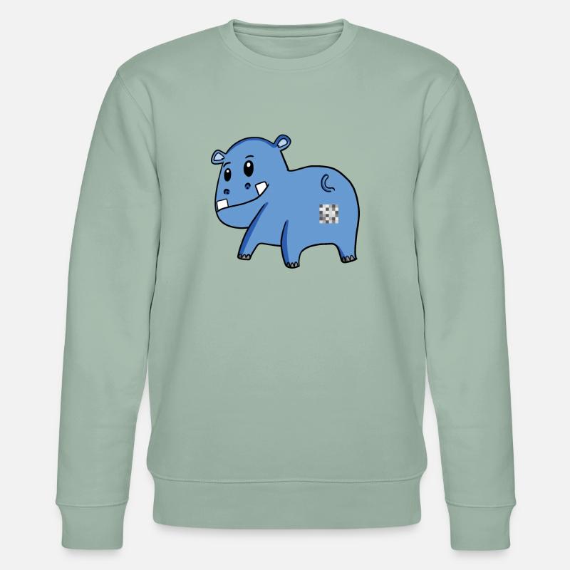 Nilpferd Arsch - Nilpferd Hintern - Stanley/Stella Unisex Bio-Sweatshirt CHANGER  - Helles Graugrün