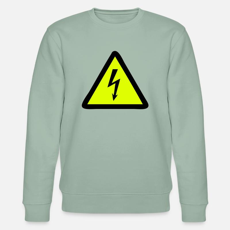 Blitz Warnschild - Stanley/Stella Unisex Bio-Sweatshirt CHANGER  - Helles Graugrün