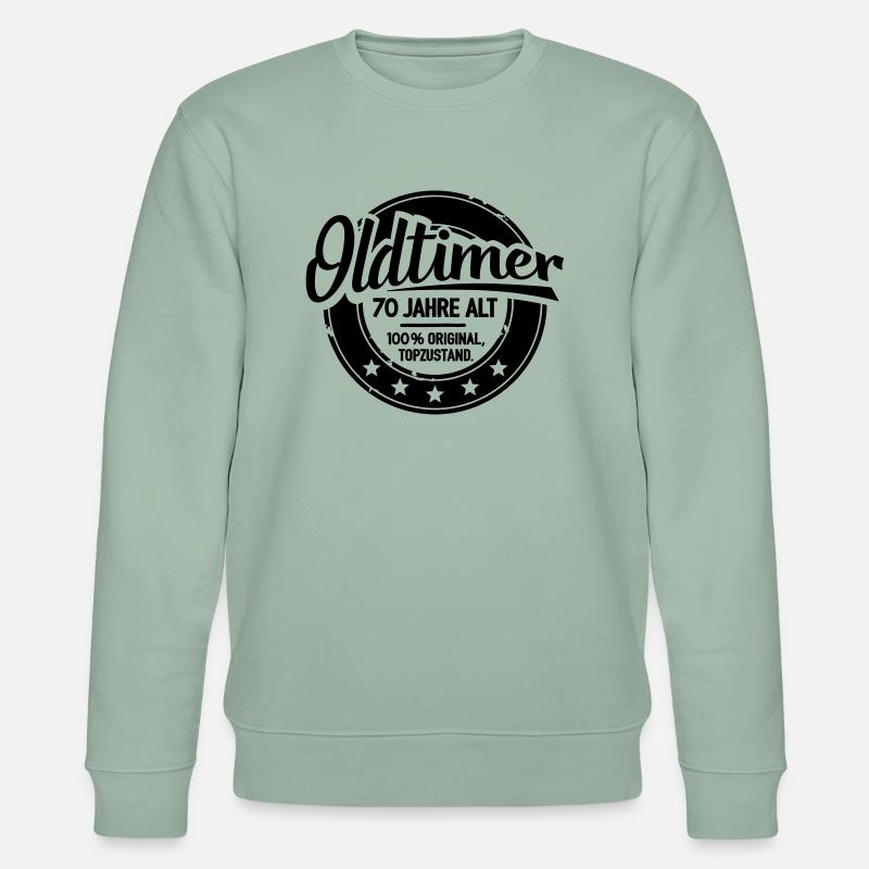 Oldtimer 70 Jahre alt - Stanley/Stella Unisex Bio-Sweatshirt CHANGER  - Helles Graugrün