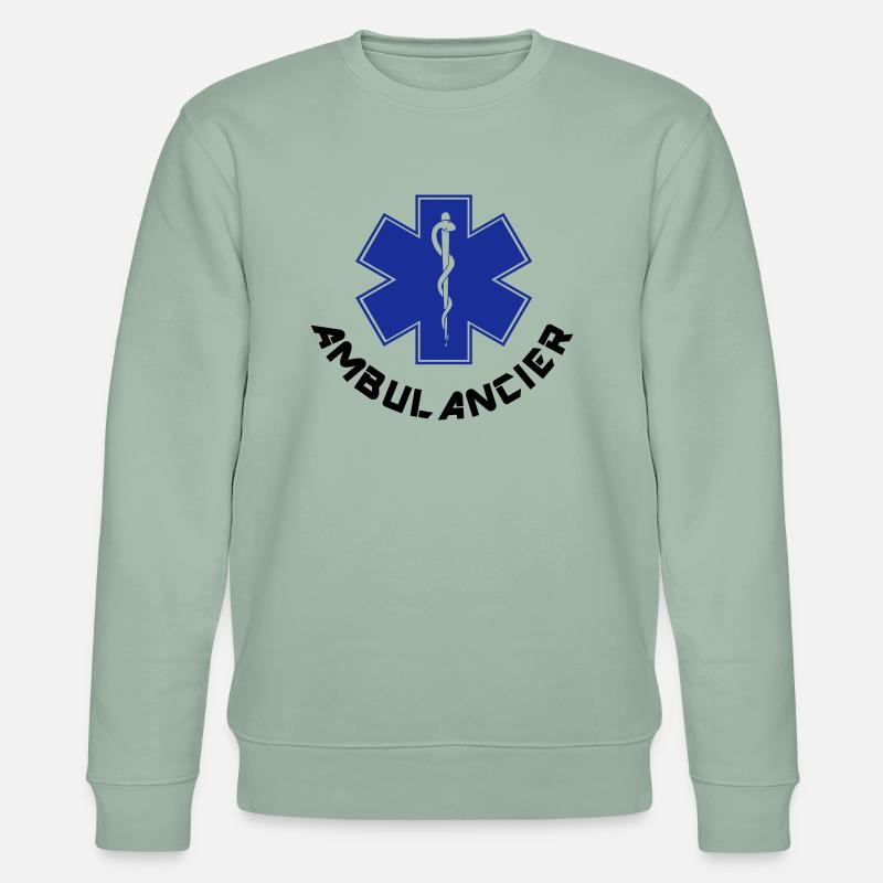 ambulancier logo 2 - Stanley/Stella Unisex Bio-Sweatshirt CHANGER  - Helles Graugrün