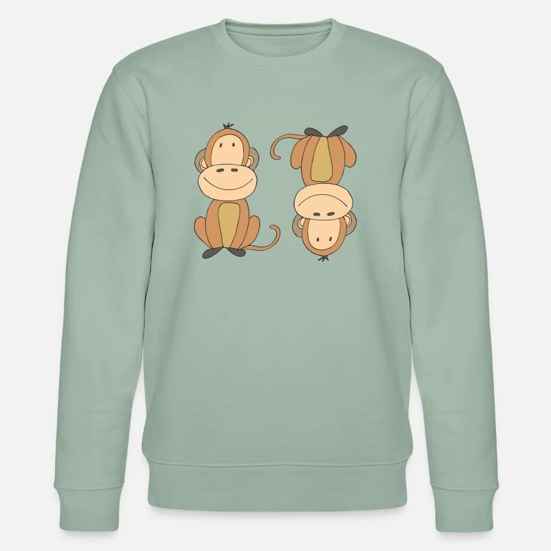 Singe à l’envers - Sweat bio CHANGER Stanley/Stella Unisexe - vert de gris clair