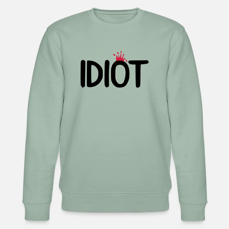 idiot krone - Stanley/Stella Unisex Bio-Sweatshirt CHANGER  - Helles Graugrün