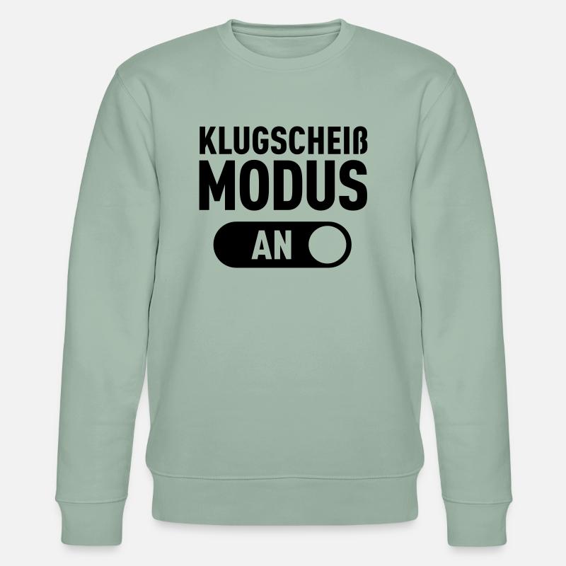 Klugscheiß Modus (An) - Stanley/Stella Unisex Bio-Sweatshirt CHANGER - Helles Graugrün