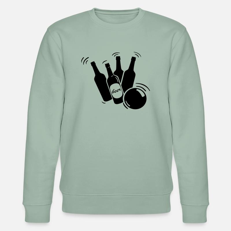Bierflaschen Bowling - Stanley/Stella Unisex Bio-Sweatshirt CHANGER  - Helles Graugrün