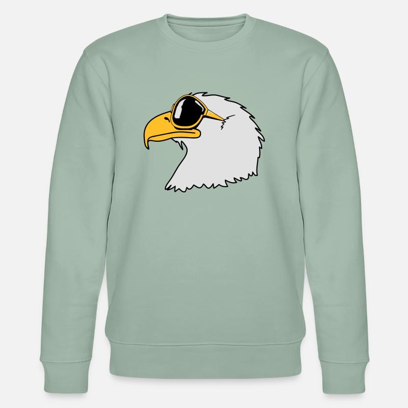 Adler Sonnenbrille Cool Vogel witzig - Stanley/Stella Unisex Bio-Sweatshirt CHANGER  - Helles Graugrün