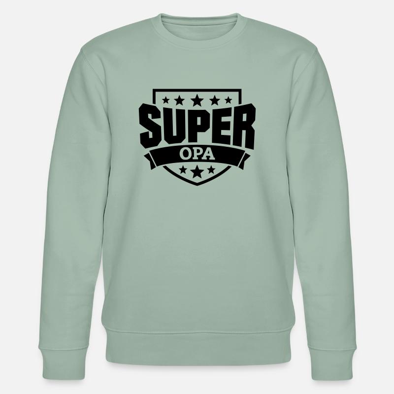 Super Opa - Stanley/Stella Unisex Bio-Sweatshirt CHANGER  - Helles Graugrün