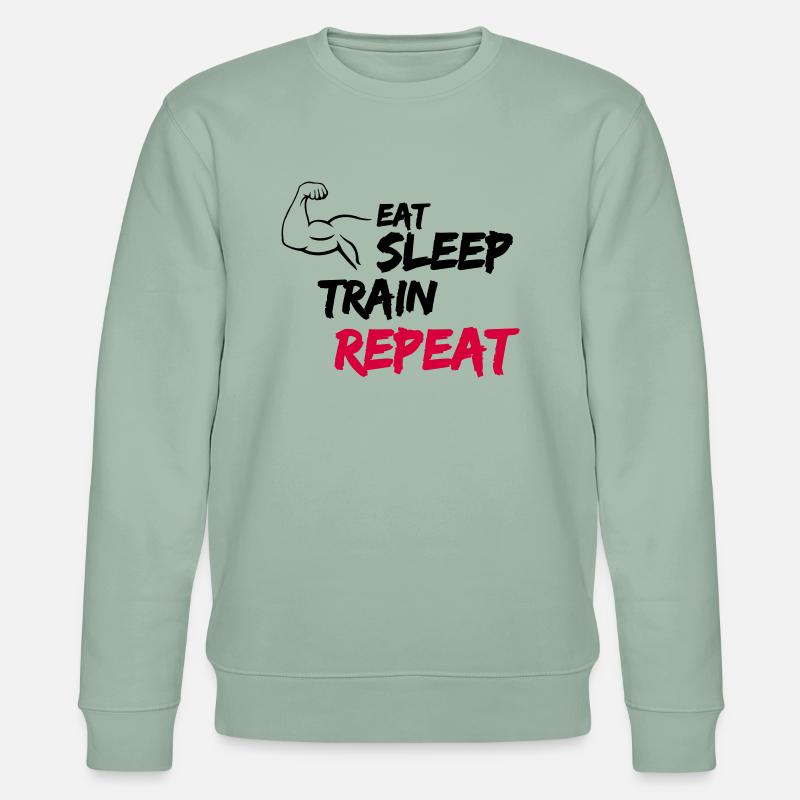 Manger Dormir Train Répéter - Sweat bio CHANGER Stanley/Stella Unisexe - vert de gris clair
