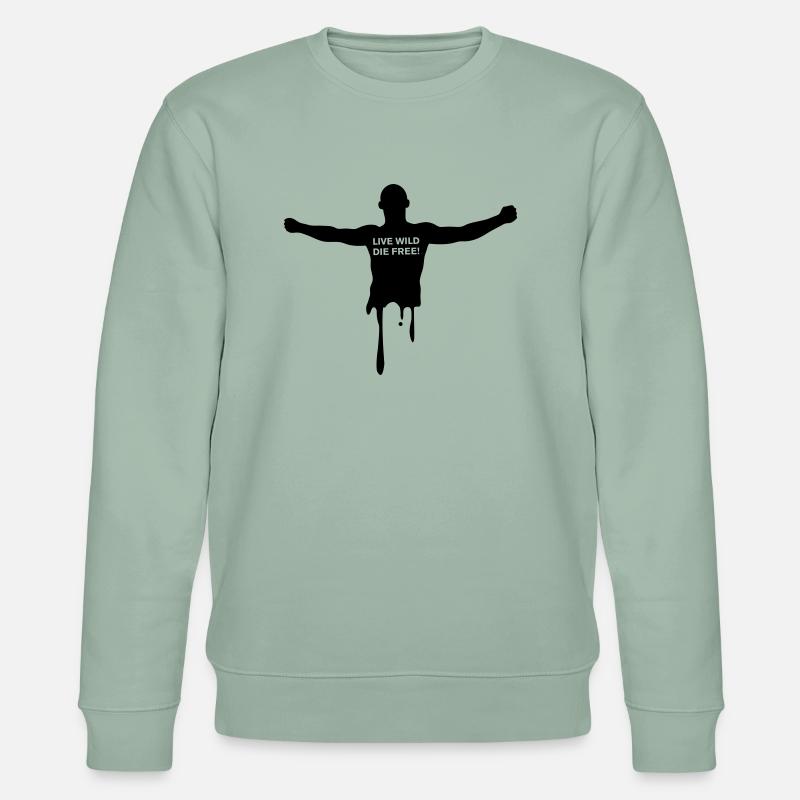 livewilddiefree - Stanley/Stella Unisex Bio-Sweatshirt CHANGER  - Helles Graugrün