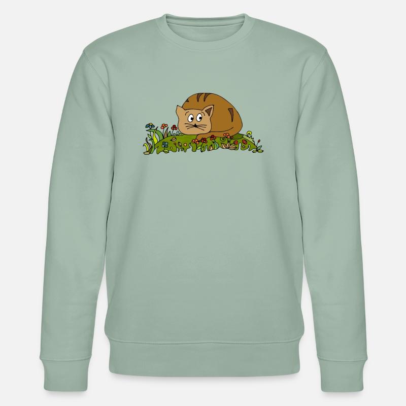 Katze - Stanley/Stella Unisex Bio-Sweatshirt CHANGER  - Helles Graugrün