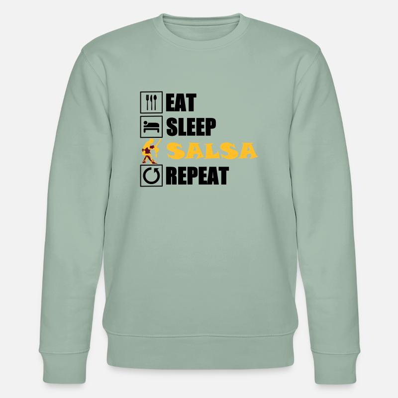 eat sleep SALSA repeat - Stanley/Stella Unisex Bio-Sweatshirt CHANGER  - Helles Graugrün
