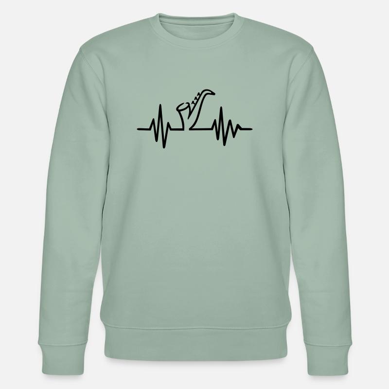 Saxophon - Stanley/Stella Unisex Bio-Sweatshirt CHANGER  - Helles Graugrün