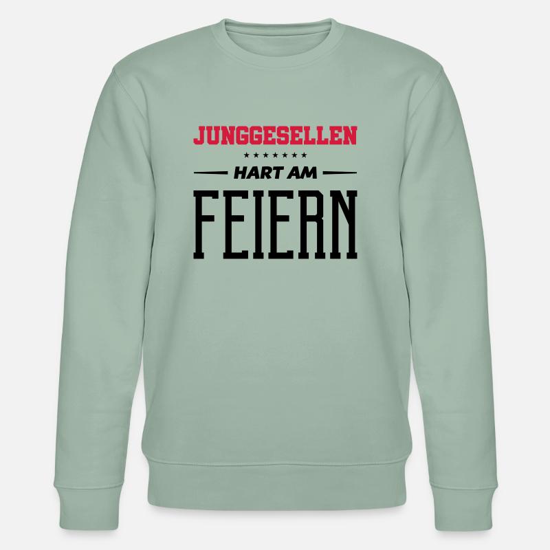 junggesellen hart am feiern - Stanley/Stella Unisex Bio-Sweatshirt CHANGER - Helles Graugrün