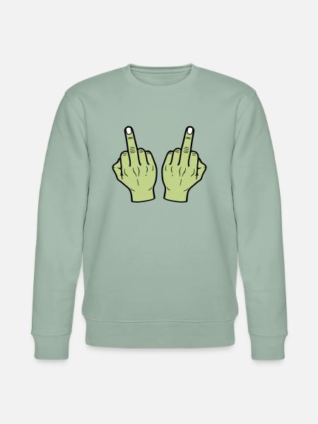 Middle Finger Hand - Stanley/Stella CHANGER Unisex Organic Sweatshirt - aloe