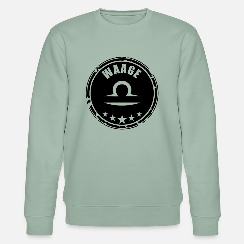 Sternzeichen Waage - Stanley/Stella Unisex Bio-Sweatshirt CHANGER  - Helles Graugrün