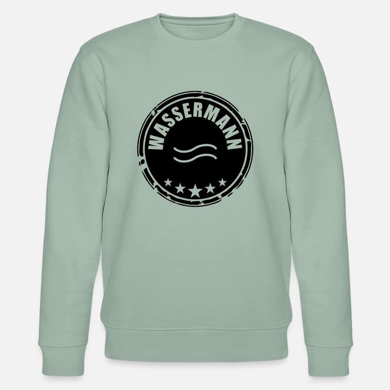 Sternzeichen Wassermann - Stanley/Stella Unisex Bio-Sweatshirt CHANGER  - Helles Graugrün