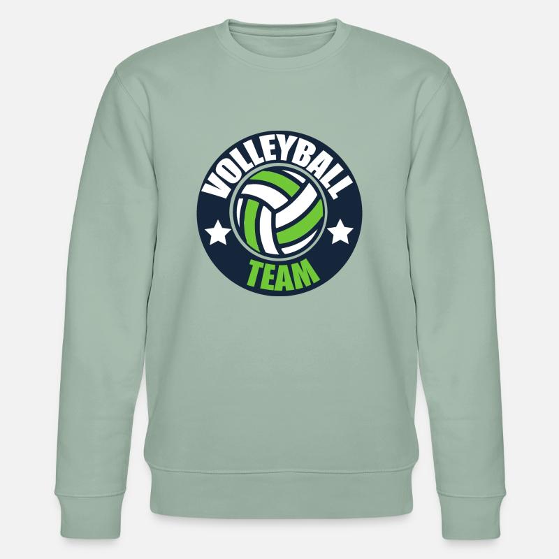 Volleyball Team Emblem Mannschaft - Stanley/Stella Unisex Bio-Sweatshirt CHANGER  - Helles Graugrün