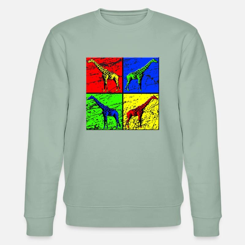 Giraffe - Stanley/Stella Unisex Bio-Sweatshirt CHANGER  - Helles Graugrün