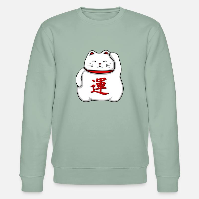 Maneki-neko - Stanley/Stella Unisex Bio-Sweatshirt CHANGER - Helles Graugrün