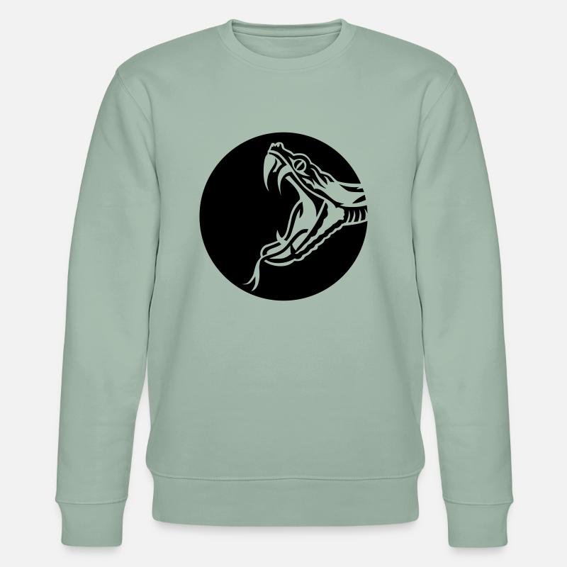 Schlange - Stanley/Stella Unisex Bio-Sweatshirt CHANGER  - Helles Graugrün