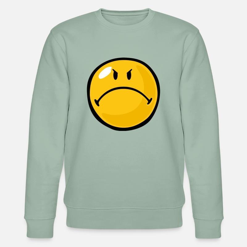 Smiley Anger Riled - Stanley/Stella Unisex Bio-Sweatshirt CHANGER  - Helles Graugrün