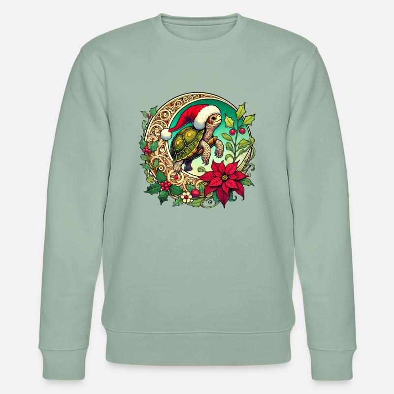 Christmas Turtle - Stanley/Stella CHANGER Unisex Organic Sweatshirt - aloe